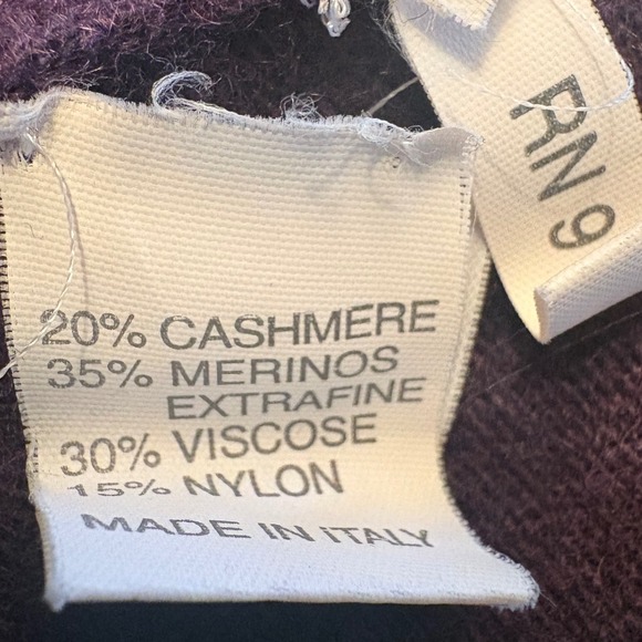 Scott Barber Cashmere Blend Mens Purple Crewneck Raglan Sweater XL Made in Italy - Picture 4 of 8